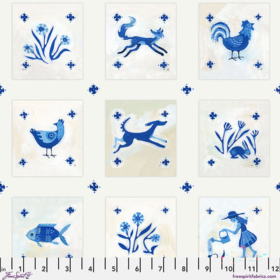 Adam Trest Azul Azulejos Azul quilting cotton fabric