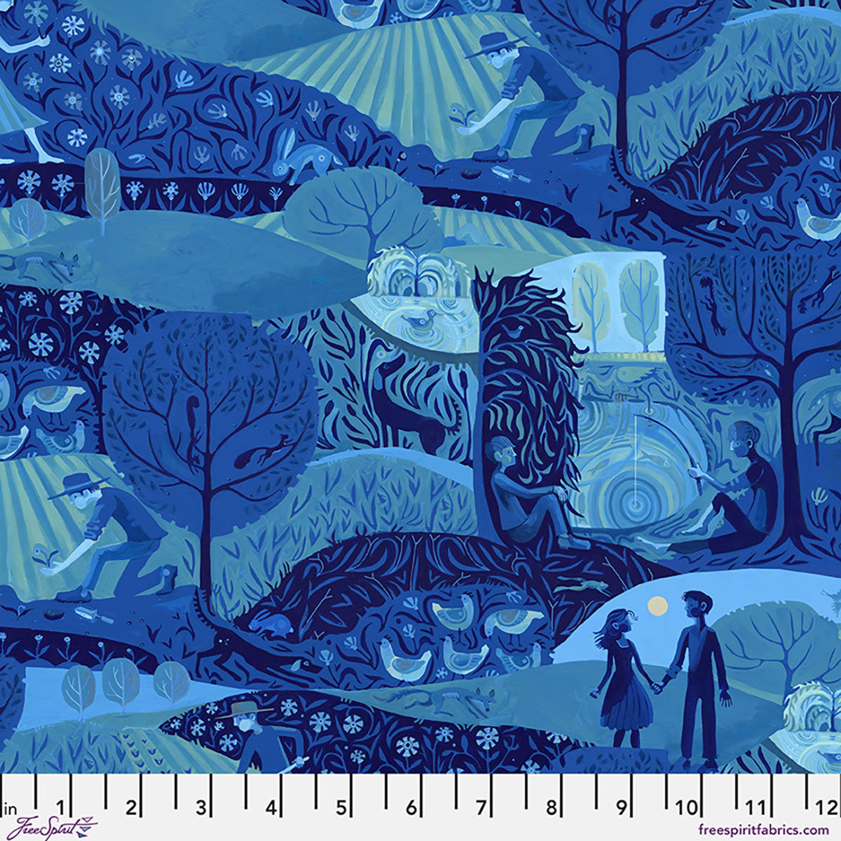 Adam Trest Azul Seasons of Azul Azul quilting cotton fabric