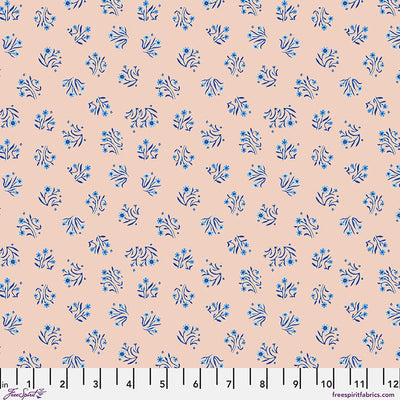 Adam Trest Azul Bouquets Peach quilting cotton fabric