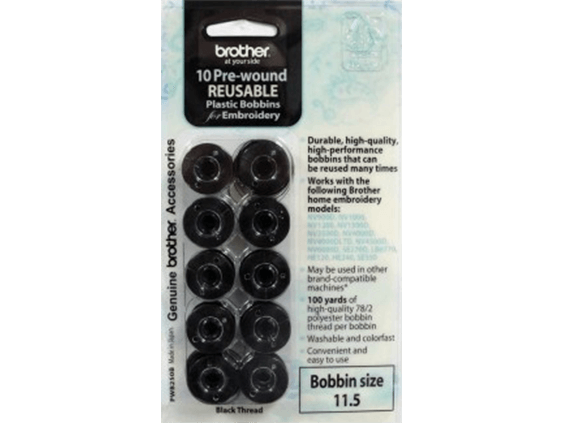 Brother Prewound Black Embroidery Bobbin Thread (PWB250B)