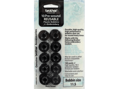 Brother Prewound Black Embroidery Bobbin Thread (PWB250B)