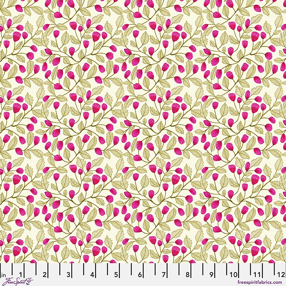 Kirsten Katz Springtime Splendour Bramble Bush Vanilla quilting cotton fabric