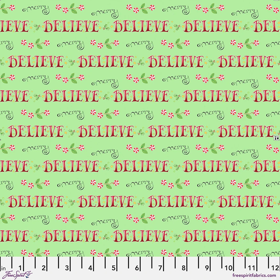 Mary Engelbreit So Much Joy Believe and Merry Lime quilting cotton fabric