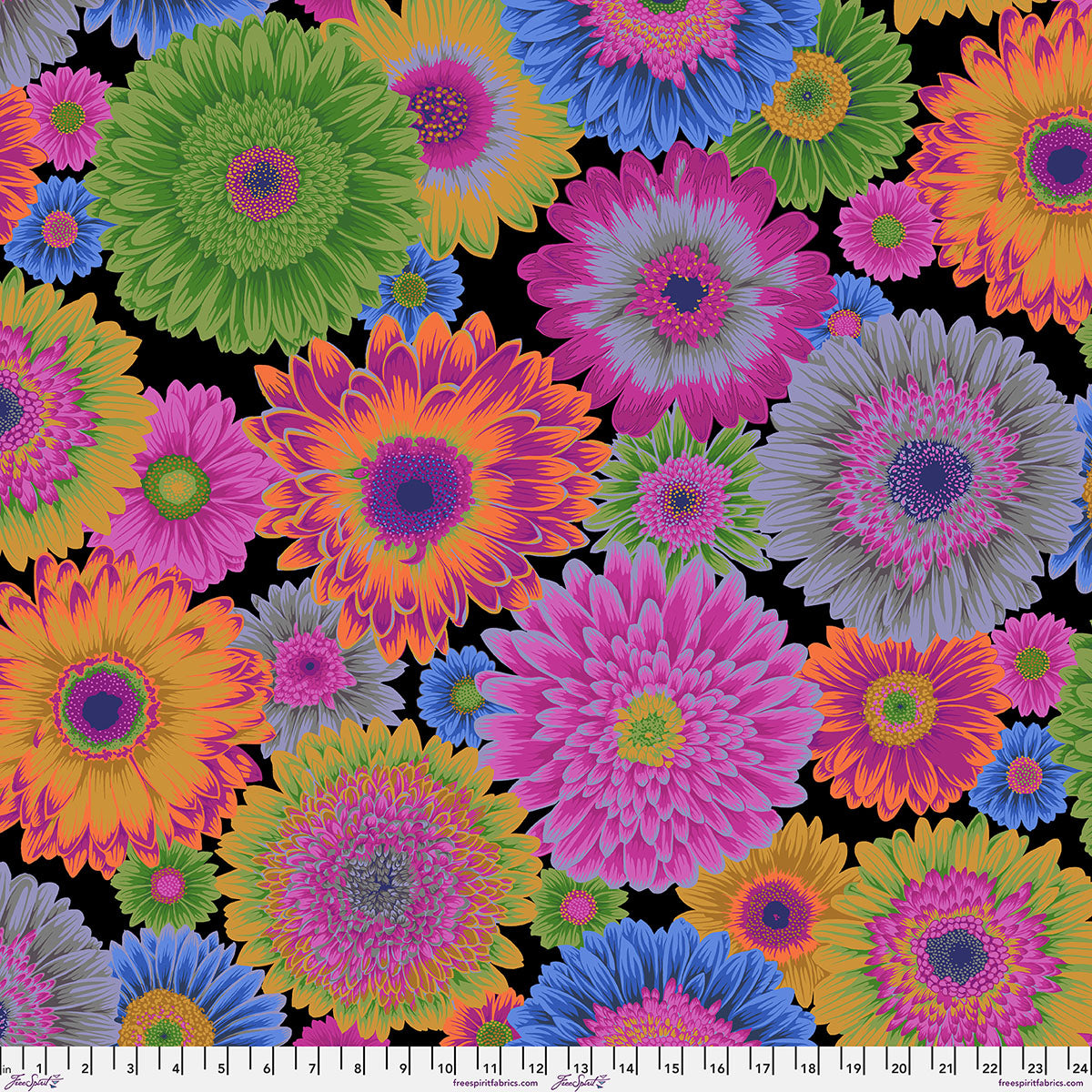 Kaffe Fassett Gerbera Daisies Dark PWPJ139.DARK quilting cotton