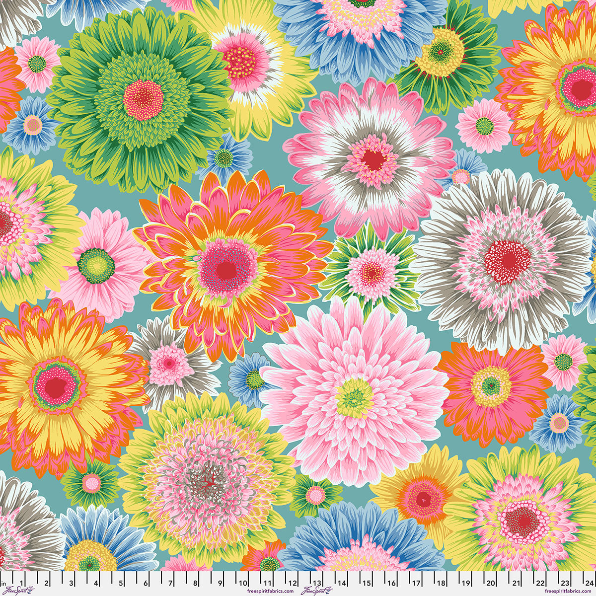Kaffe Fassett Gerbera Daisies Pastel PWPJ139.PASTEL quilting cotton