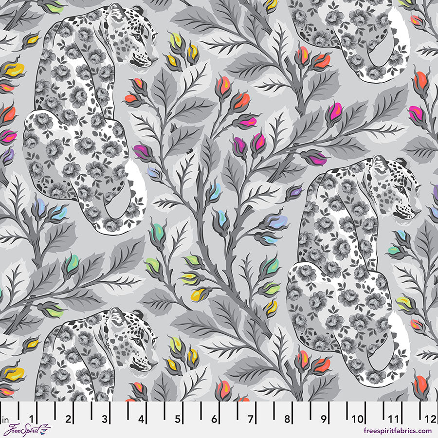 Tula Pink Graywork Beautymark Fog quilting cotton fabric