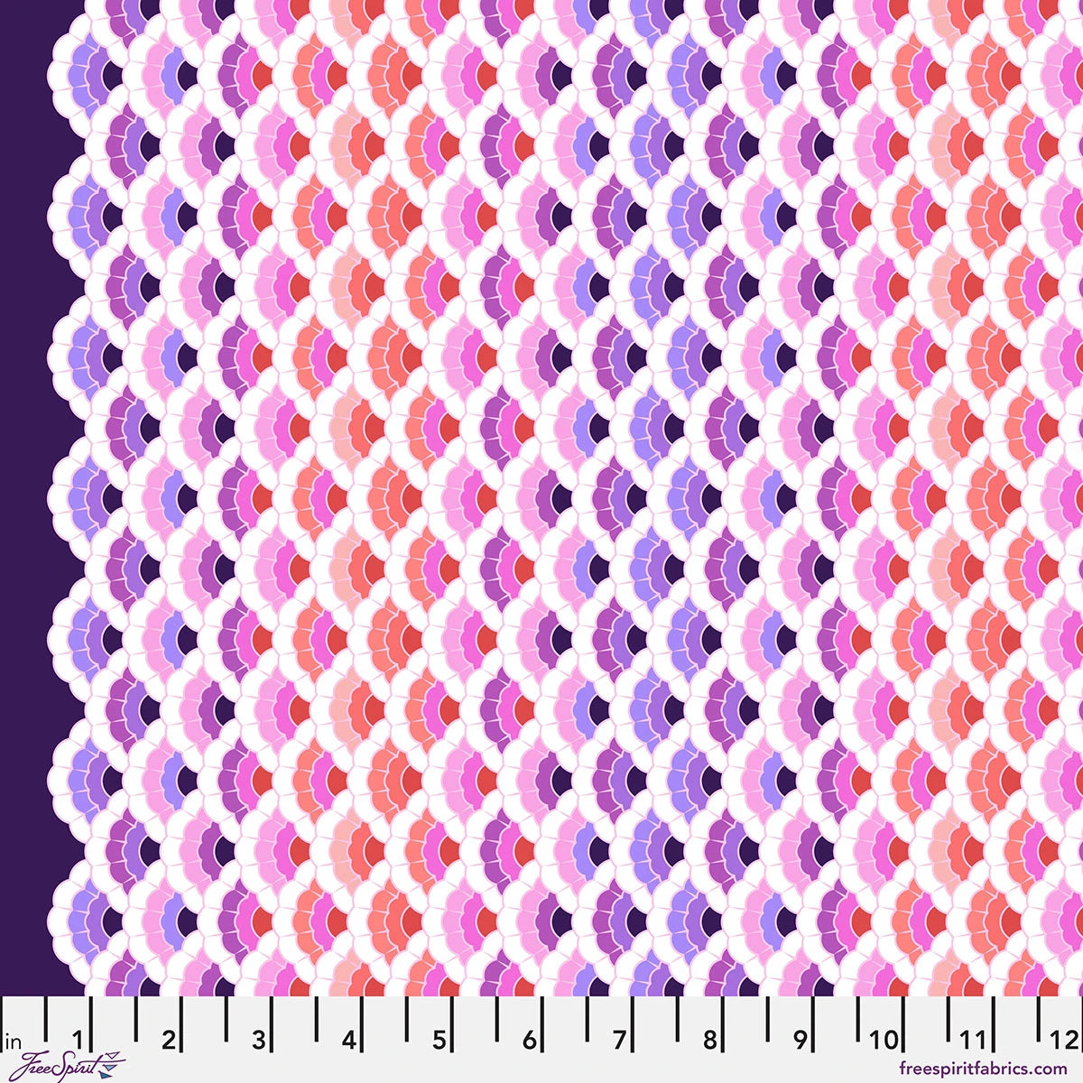 Tula Pink Floral Reef Aquatic Lace Ultraviolet quilting cotton fabric