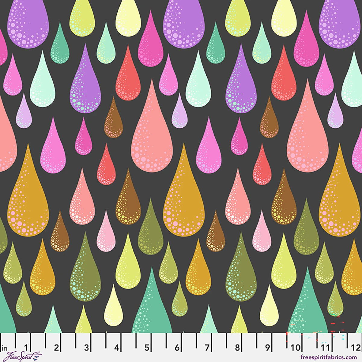 Tula Pink Prince Charming Déjà Vu Dew Drops Licorice quilting cotton fabric