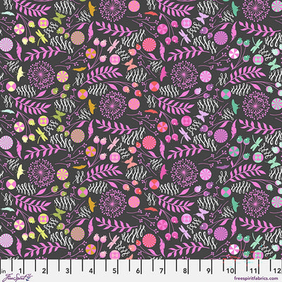 Tula Pink Prince Charming Déjà Vu Dandelion Licorice quilting cotton fabric