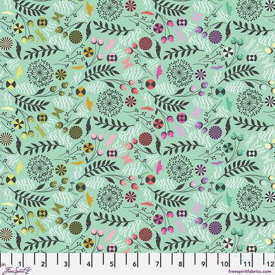 Tula Pink Prince Charming Déjà Vu Dandelion Sweet Mint quilting cotton fabric