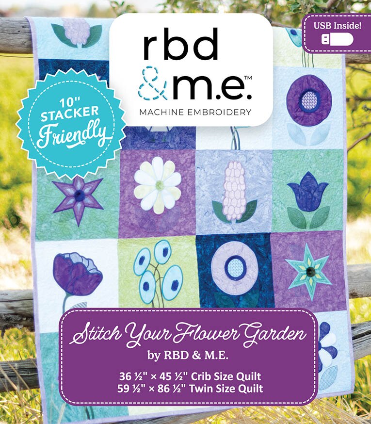 Riley Blake Machine Embroidery Stitch Your Flower Garden - Machine Embroidery Designs USB (ME100SFG26R3)