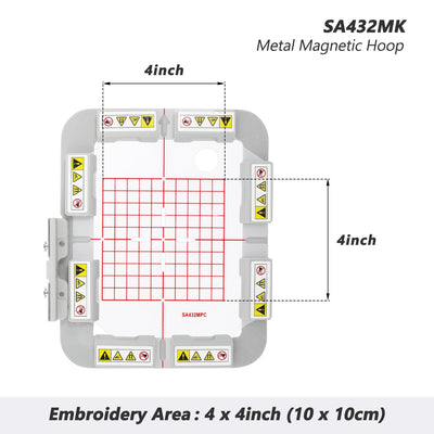 SewTech SA432MK 4x4 magnetic embroidery hoop for Brother SE700 PE545