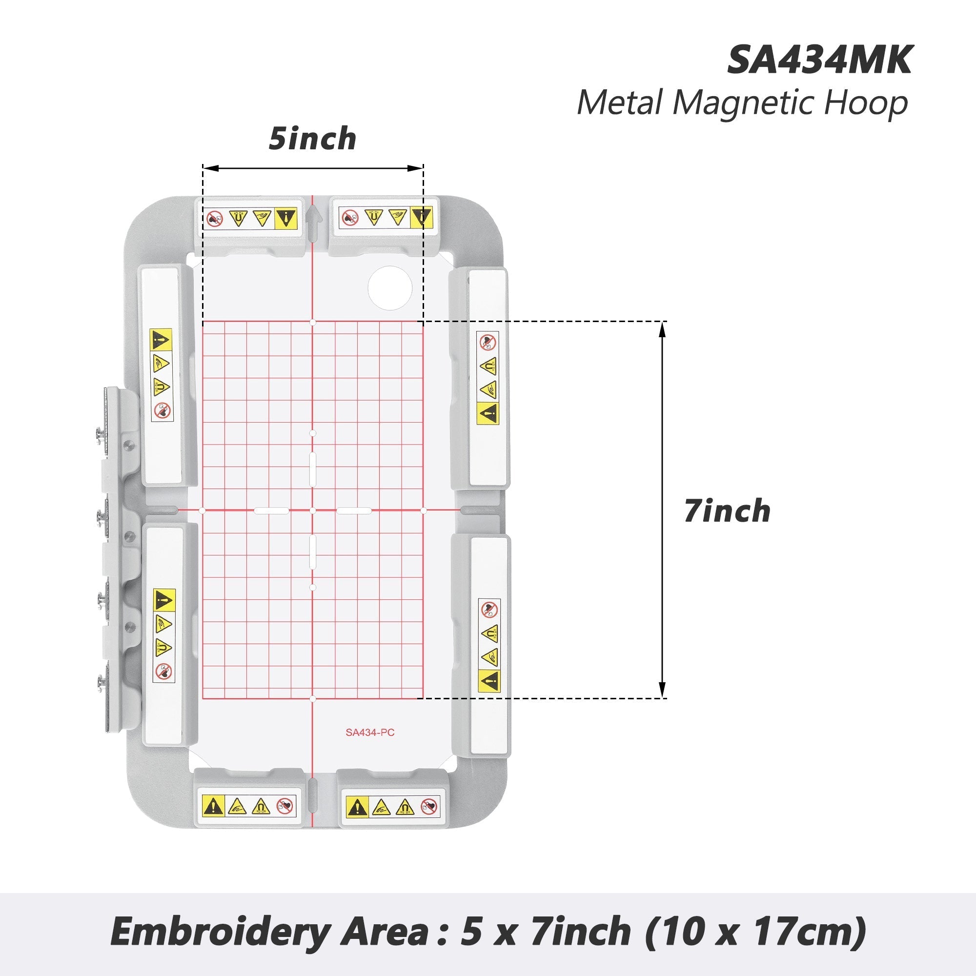 SewTech SA434MK magnetic embroidery hoop 100x170mm for Brother SE700