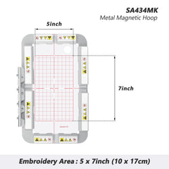SewTech SA434MK magnetic embroidery hoop 100x170mm for Brother SE700