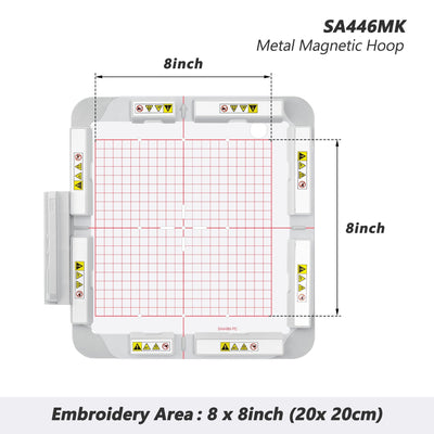 SewTech SA446MK 8x8 magnetic embroidery hoop for Brother and Baby Lock
