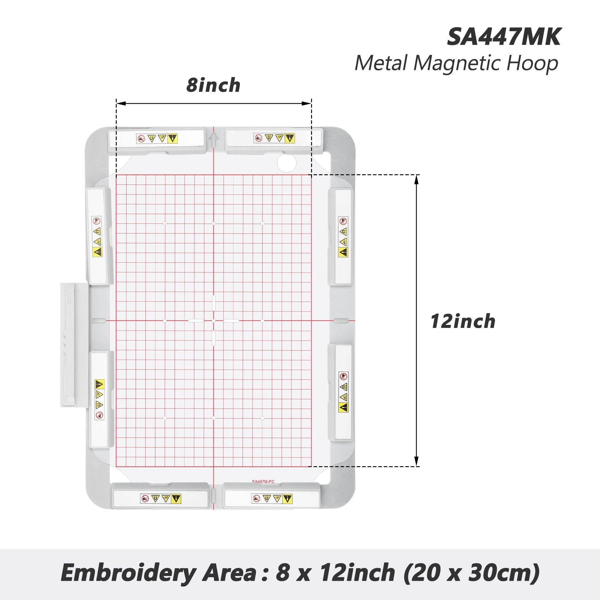 SewTech SA447MK 8x12 magnetic embroidery hoop for Brother and Baby Lock