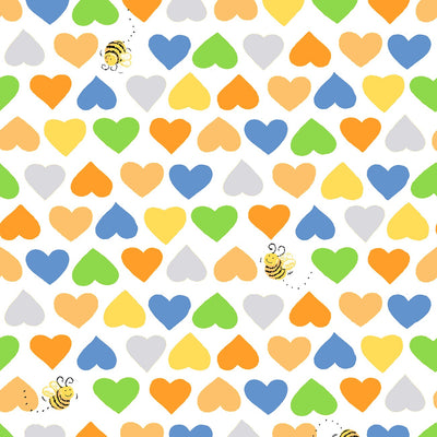 Susybee Hearts & Bees - Orange - 44" Quilting Cotton - by the 1/4 yard