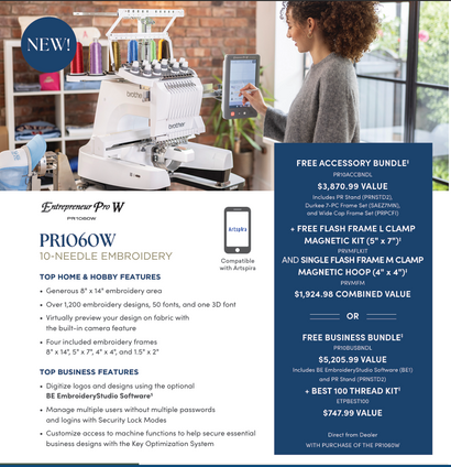 Brother PR1060W 10 Needle Embroidery Machine ( Call For Price)