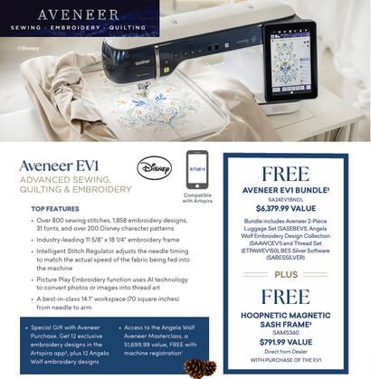 Brother Aveneer EV1 LE Sewing Quilting and Embroidery Machine