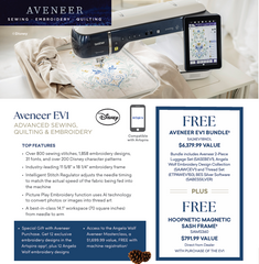 Brother Aveneer EV1 LE Sewing Quilting and Embroidery Machine