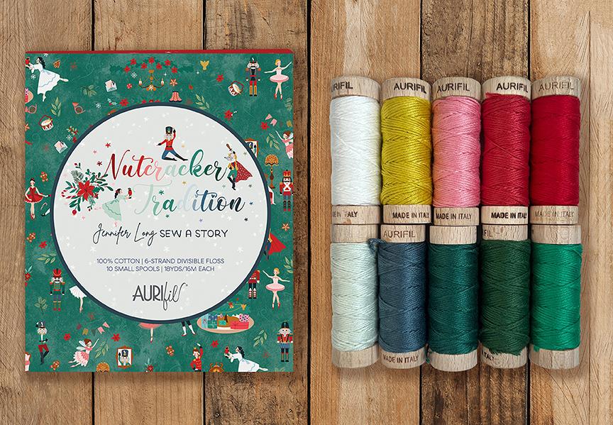 Nutcracker Tradition Aurifil Embroidery Thread Box by Jennifer Long