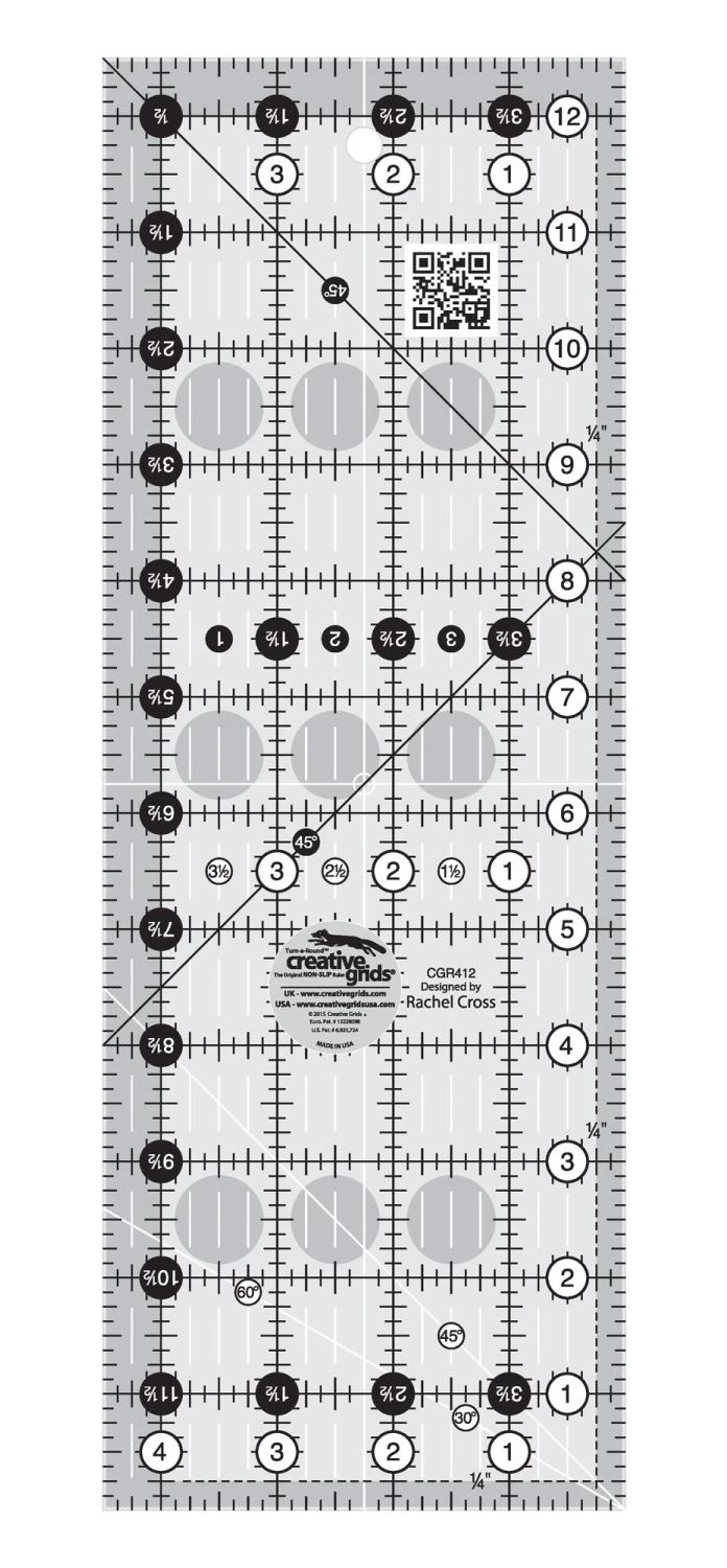 Creative Grids Quilt Ruler 4-1/2in x 12-1/2in Rectangle