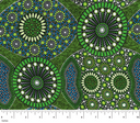 Wild Bush Banana & Tomato Green Australian Aboriginal rayon fabric by Marlene Doolan, M&S Textiles R-WBBTGR