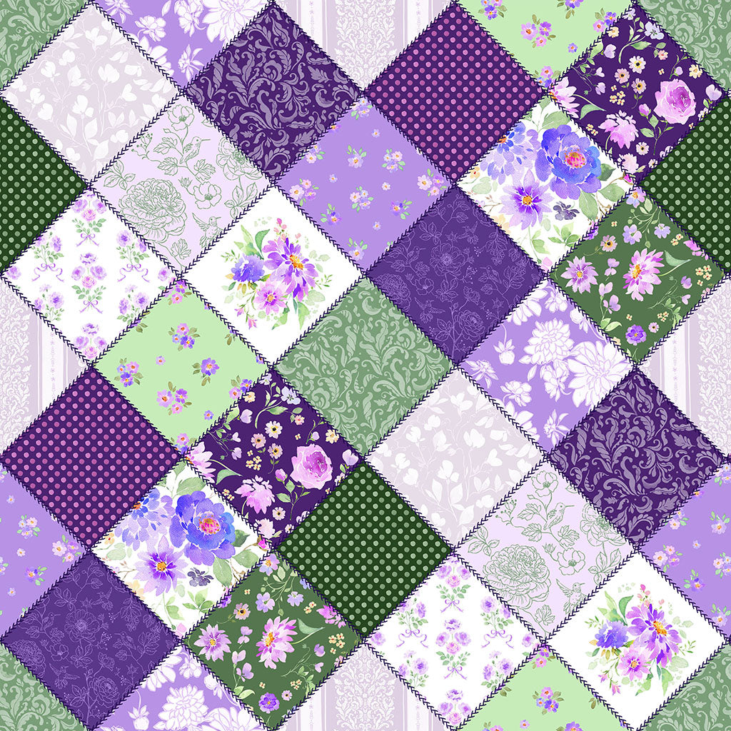 Clothworks Chateau En Fleur Digital Patchwork Multi Color Y4974-55