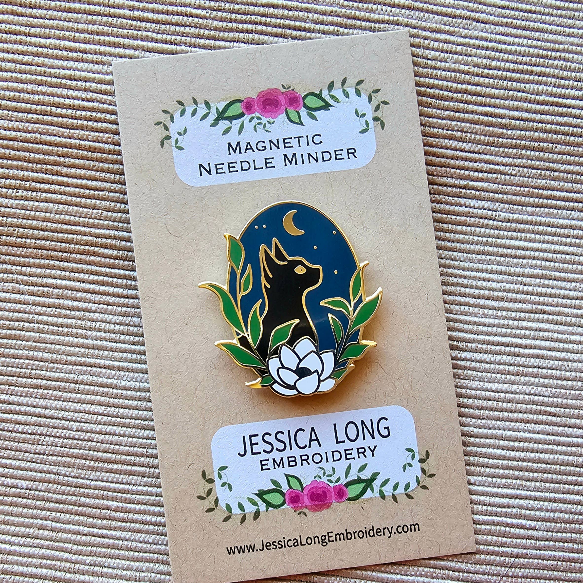 Jessica Long Black Cat Enamel Needle Minder