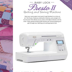 Baby Lock Presto II Quilting Machine 100 Stitch Computer Sewing Machine