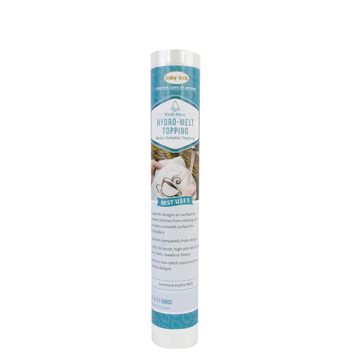 Baby Lock Hydro Melt Water-Soluble Topping – Clear, 12" x 11 yd (BLS400)