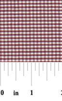 Crimson Gingham 1/16 inch - Shown with a ruler for scale