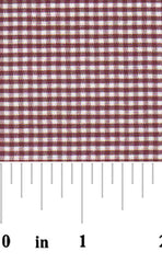 Crimson Gingham 1/16 inch - Shown with a ruler for scale