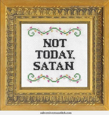 Subversive Cross Stitch Deluxe Kit – Not Today, Satan