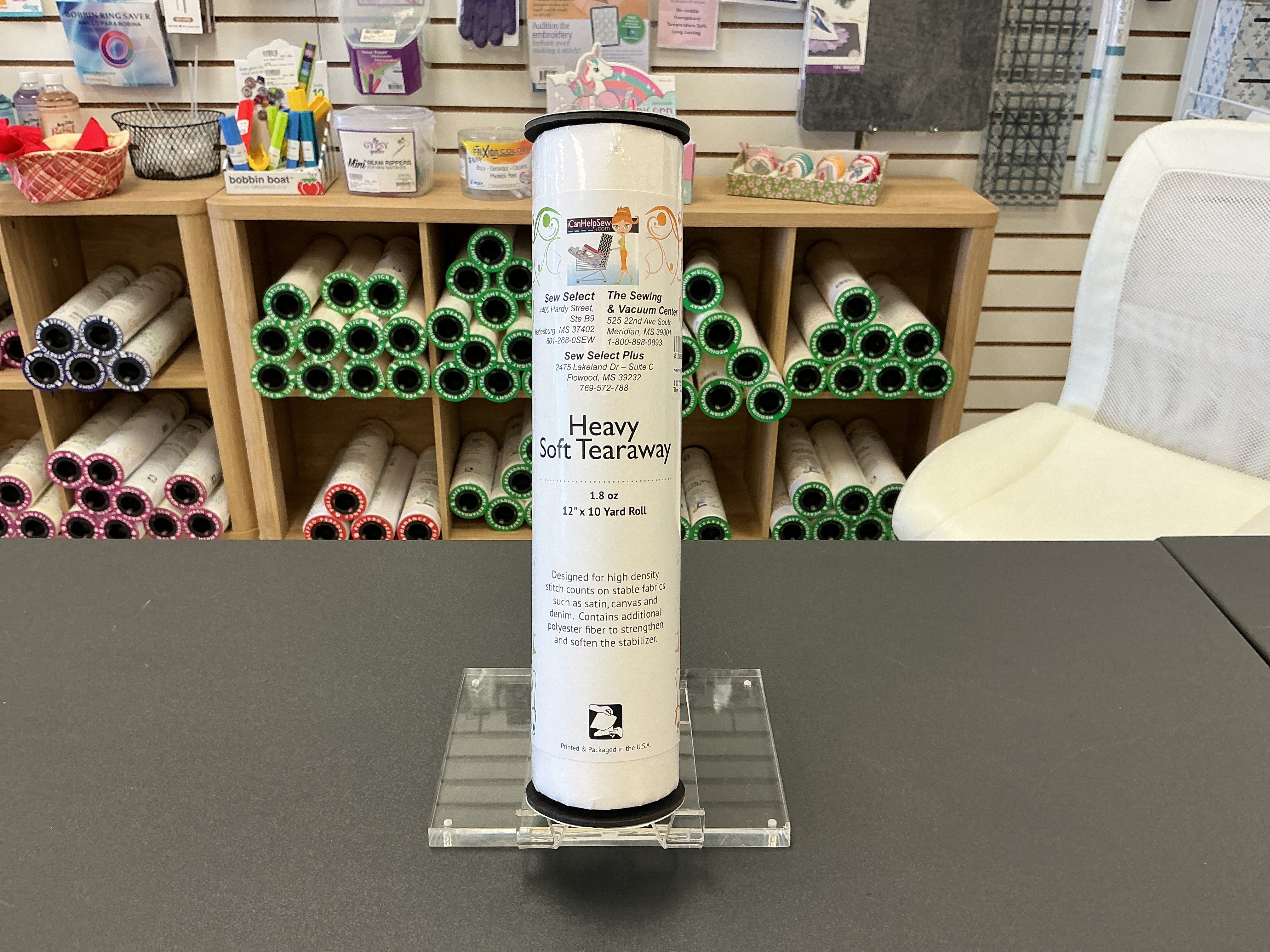Heavy Soft Tearaway White Stabilizer - 1.8oz 12x10 Yard Roll