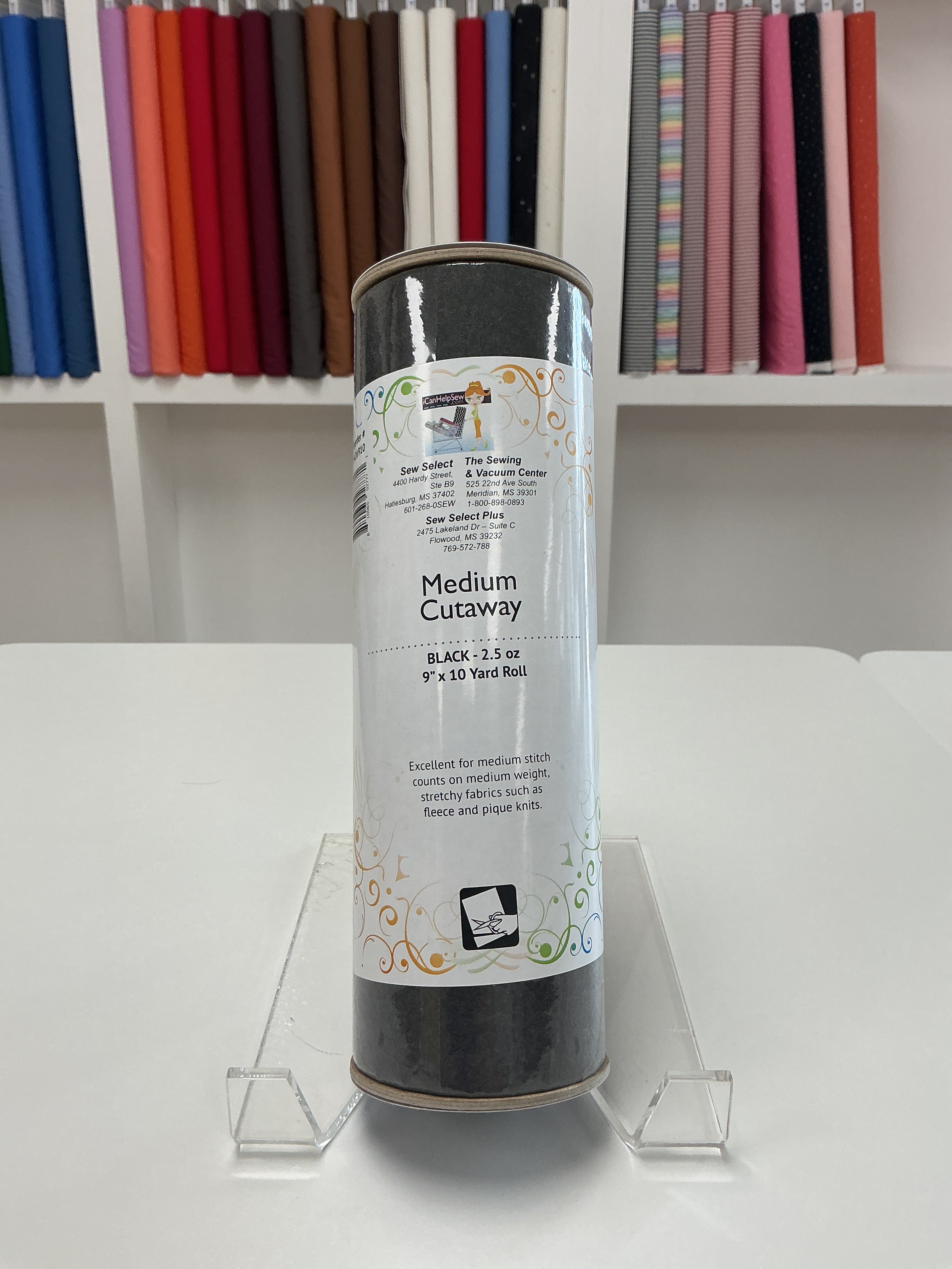 Medium Cutaway Black Stabilizer - 2.5oz 9x10 Yard Roll