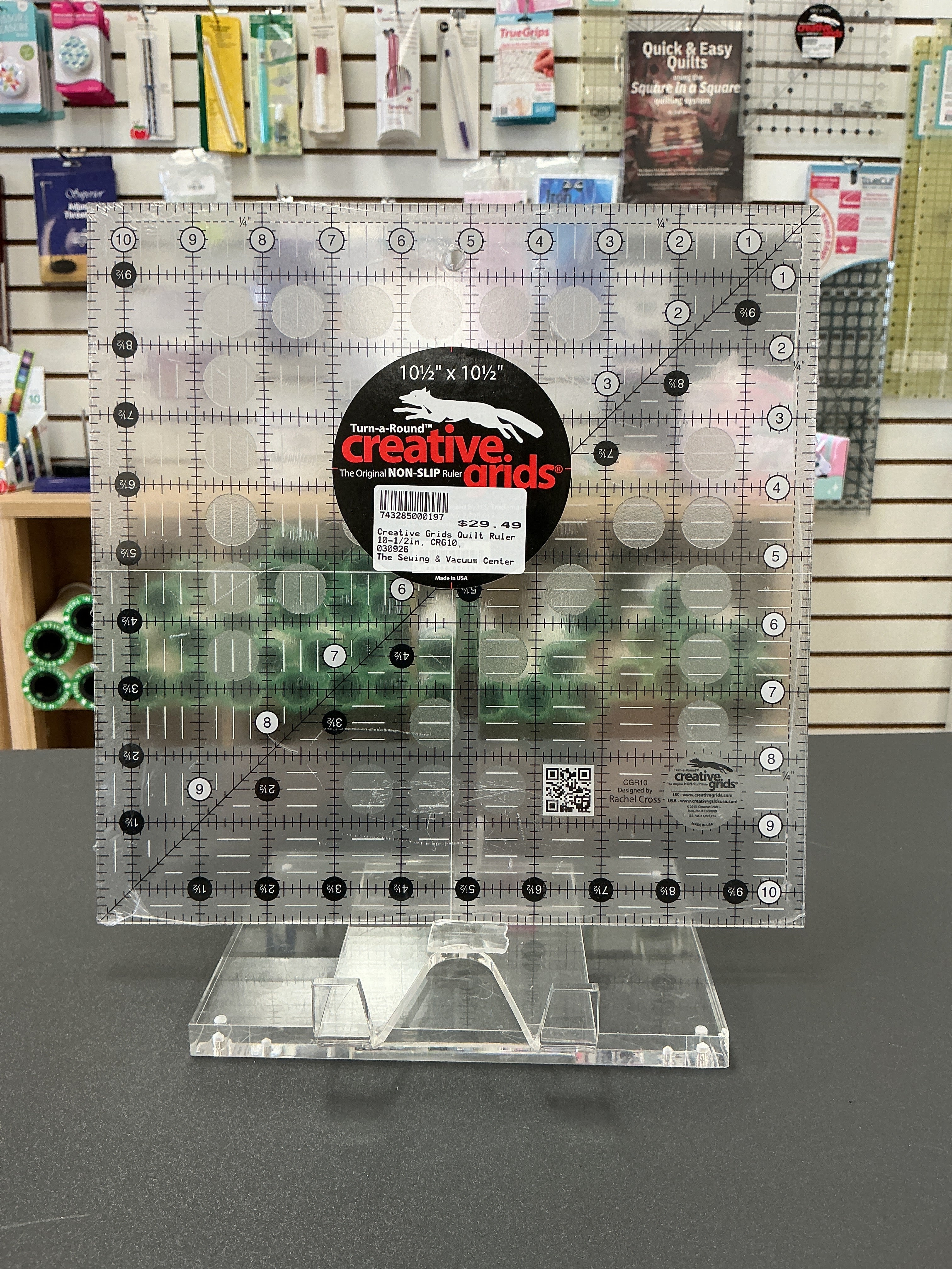 Creative Grids 10-1/2 in x 10-1/2 in Square Quilt Ruler