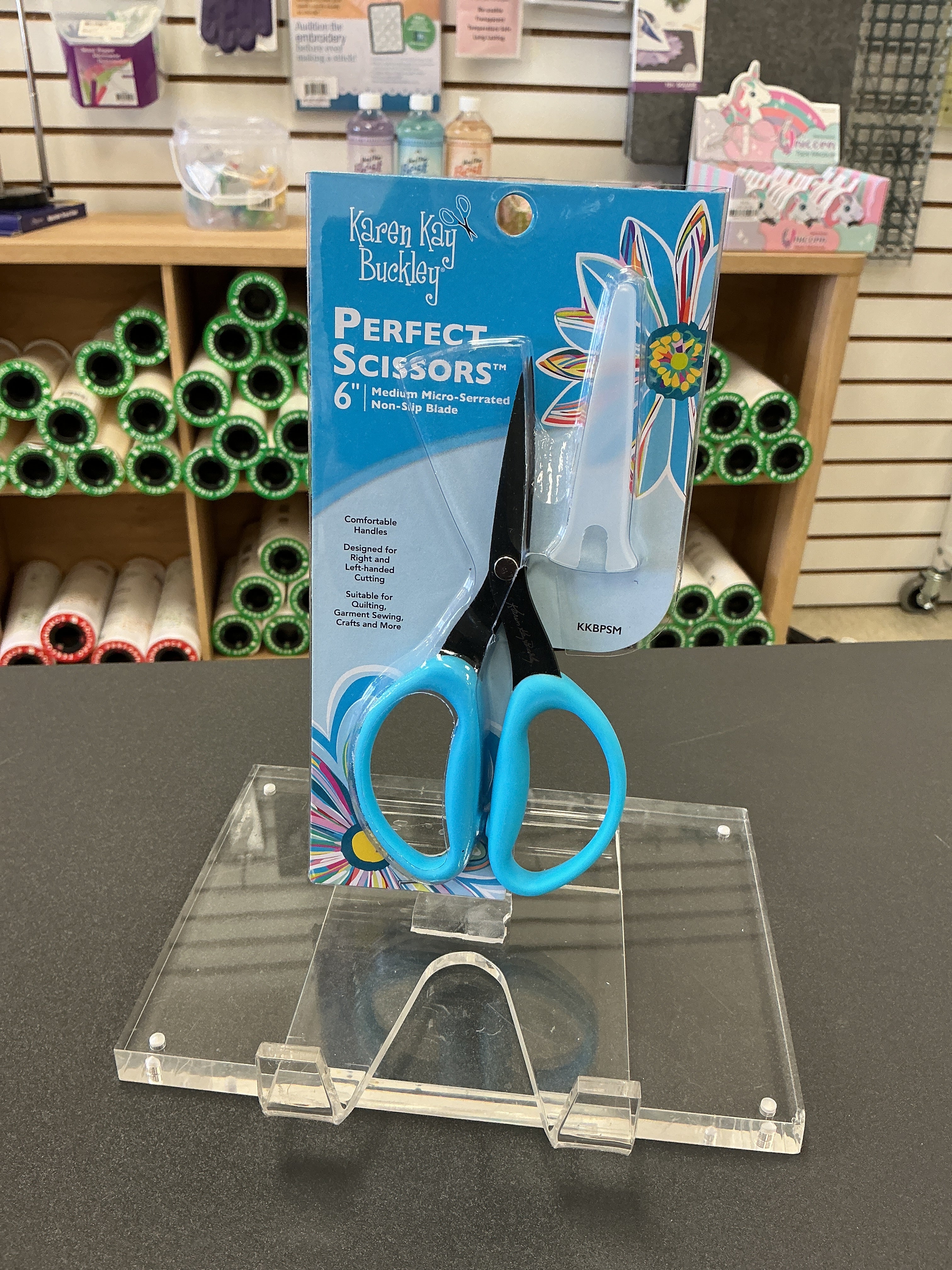 Karen K Buckley Perfect Scissors Blue 6 in – Medium, Micro-Serrated