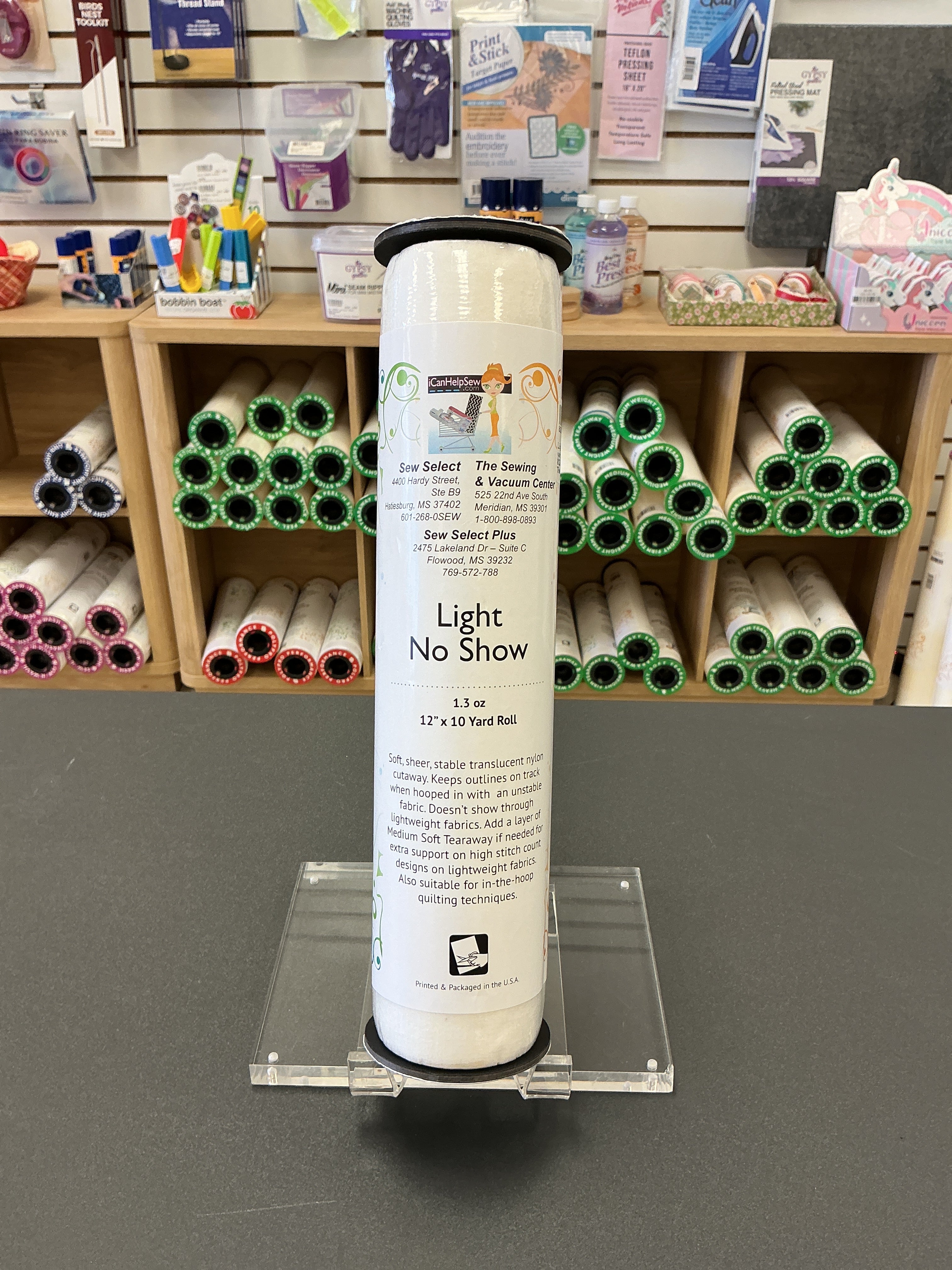 Light No Show White Stabilizer - 1.3oz 12x10 Yard Roll