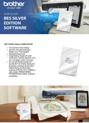 Brother SABESSILVER BES Silver Embroidery and Lettering Software