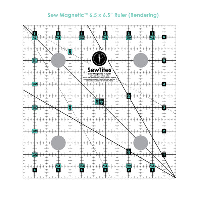 SewTites Sew Magnetic Ruler 6.5" x 6.5" - Right-Handed