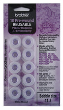 Brother Prewound White Embroidery Bobbin Thread - 10 Pack Size 11.5