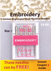 Klassé Embroidery Needles - Size 75/11