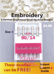Klassé Embroidery Needles - Size 90/14