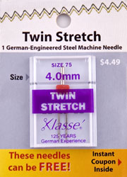 KLASSE TWIN STRETCH 1PK NEEDLE 4.0mm