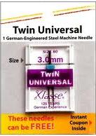 Klassé Twin Universal Needle - 3.0 mm/Size 80