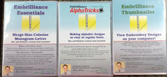 Embrilliance Essentials, Alpha Tricks, & Embrilliance Thumbnailer Triple Set!!
