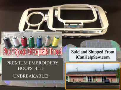 BabyLock Embroidery Hoop Replacement + Thread for Essante, Ellure + More