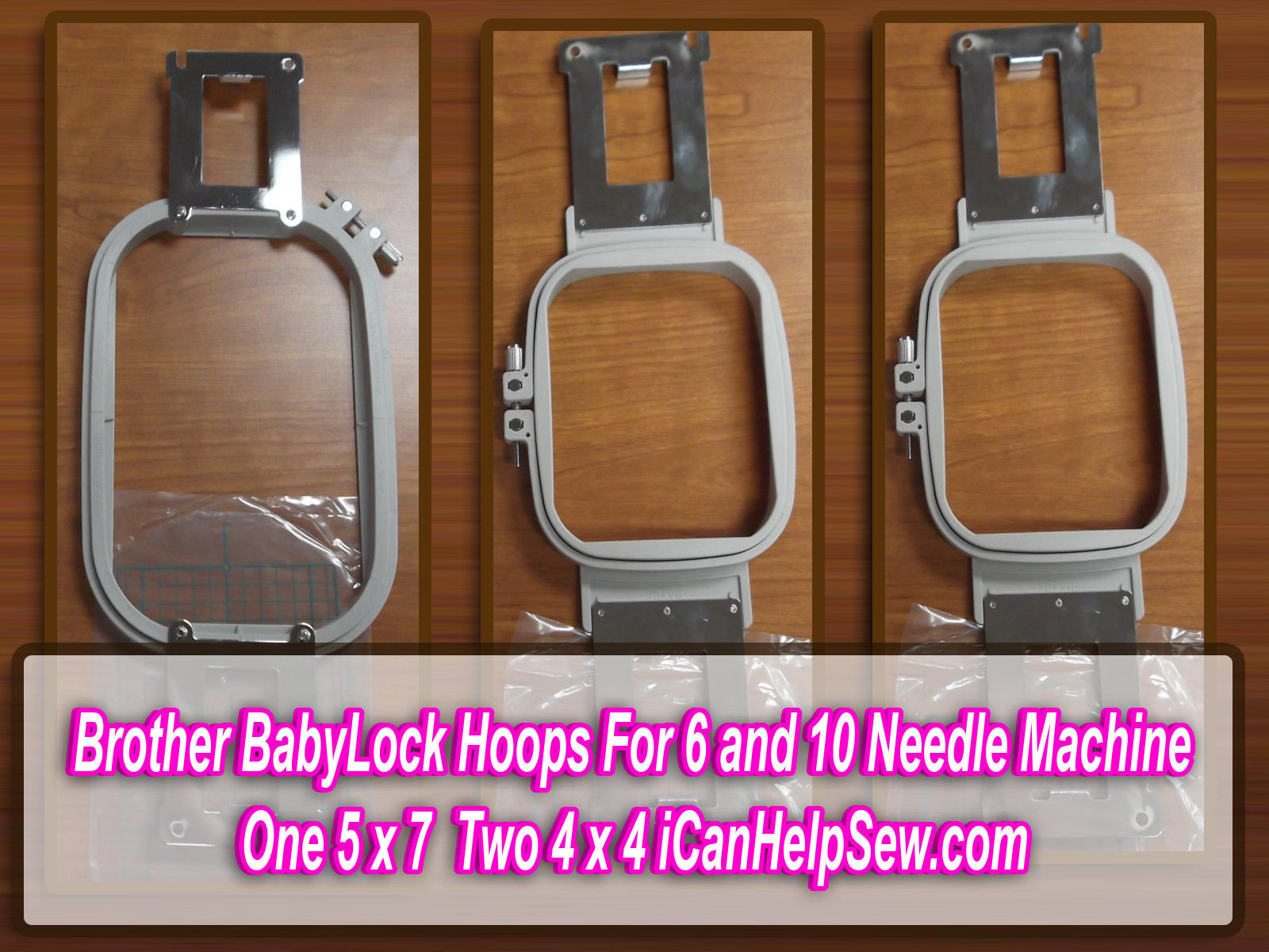 Brother Embroidery Hoop replacement 5" x 7" and 2 4" x 4 " For PR 600 PR 650