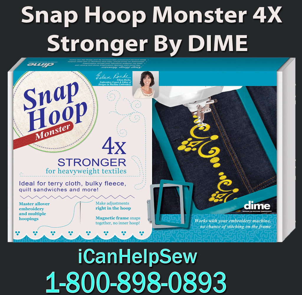 Dime Snap Embroidery Hoop Monster 4 X4"-Ellisimo, Elegante, Unity, Dream MakerXE